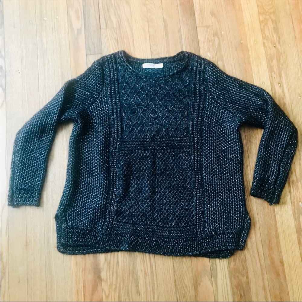 Faded Glory Black and Silver specked sweater